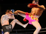 Ian Young in high jumping kick action