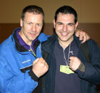 Billy Murray (left) with Chris Occhiuzzi at the event - Chris said he will try and be at ringside to report on how the Canadian team  do in Belfast