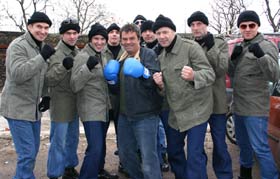 Film director Neil Jordan with the proKick team. 