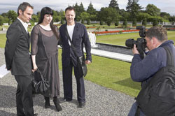 Ian Young, Adele Robinson and Billy Murray at the Aras