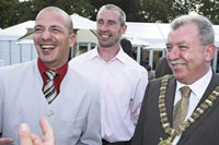 Carl Emery with the Belfast Lord  Mayor and pictured is Ken Horan