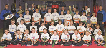 Some of the winners surrounded by our kickboxing elite