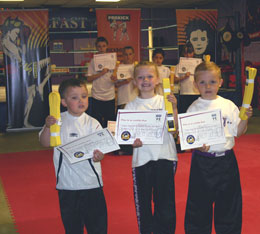 All the 5-year olds pass the yellow belt grade 