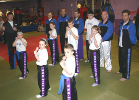 Blue belt kids in action