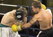 Gary Hamilton in action with Belfast's Ciaran Healy in an open sparring session.