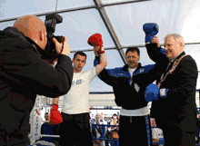 Lord Mayor Browne certainly knows his way around a kickboxing ring