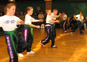 Green belts battle to see who is the best shadow boxer