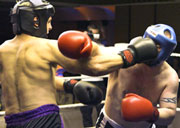 Gary Jess lands the punch that won him his second bout