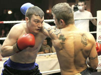 Grimason in recent action against Stevie Kitchener