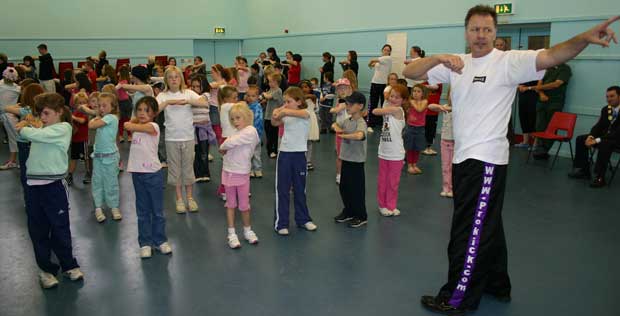 Billy Murray teaching over 80 kids at George Green Community Centre, Balloo Road, Bangor