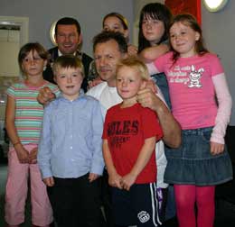 Billy Murray with some of the kids