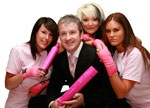 Schwarzkopfs Brendan Thompson with the Prokick pinkettes