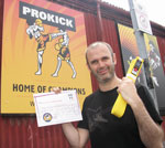 ocal TV personality Joe Lindsay passing his yellow belt