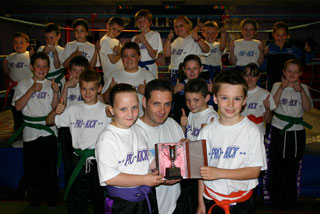 Prokick kids with the most sought after prize in kickboxing - the Brooklands Cup