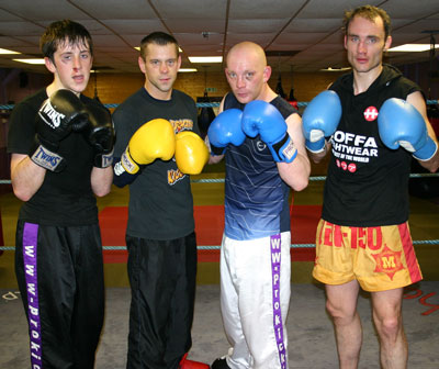 It wont  get any harder then this..Well it will on fight night it does! - The  Fab four spent Sunday afternoon  sparring, and all have the War wounds to show! 