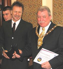 Kickboxing Promoter Billy Murray and the Belfast Lord Mayor Patrick McCarthy