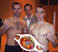 Gary Hamilton makes the weight as he weighs in at 60.8kg