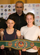 WKN President at an official weigh in for Lydia Braniff's European title attempt in 2005