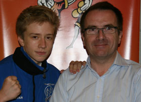 Mr Gerry Dougal with son Ryan (left)