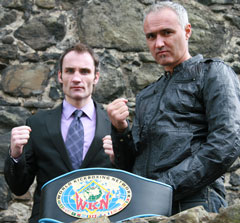 Ian is hoping to challenge for World honours - pictured here with WKN President Stepahne Cabrera