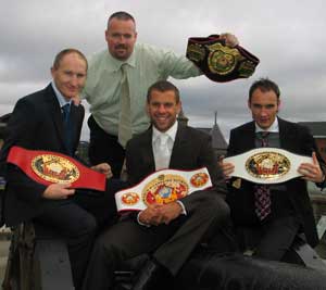 The four musketeers, Darren Dougan, Big James Gillen, Gary Hamilton and Ian Young