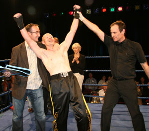 Darren Dougan is ecstatic as he wins the WKN Amateur Vacant Middleweight European crown 