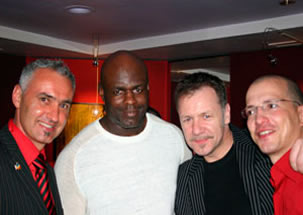 L-R WKN Stephane Carrera, Mr 'Perfect' Ernesto Hoost, Billy Murray and Carl Emery 