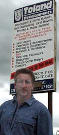 Paddy Toland outside one of his site offices