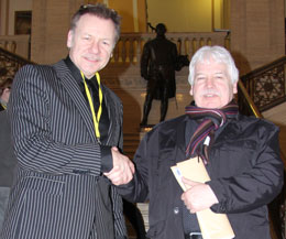 Billy Murray & team were back at Stormont, Pictured here with Mr Sammy Douglas MLA (right) after a meeting at his office in Stormont