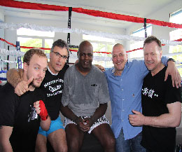 K1 four time winner Ernesto Hoost at Carl Emery's Yamabushi gym today ahead of tonight big event