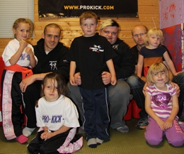 Three Sets of Kickboxing families at ProKick where mum & dads train at the gym as well as the kids