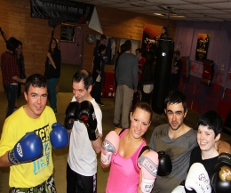 Some of the ProKick members who took part in one of the gym scenes at 'Punch'