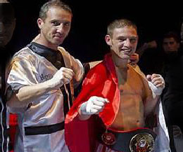 Team coach Noel Mercieca with his new WKN World champion Daniel 'The Jet' Zahra of Malta