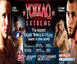 Yokkao Extreme event in Milan Italy -  Dzhabar Askerov beat Andy Souwer by split decision