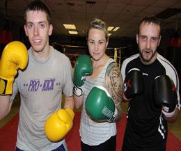 ProKick new fighters heading to Galway - L-R Steve Forde, Samantha Robb and Gareth Anderson