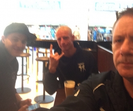 Darren McMullan and Alex Ciocoi chill a little en-route to Stockholm then Germany for Saturday's BIG title fight night