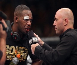 Sep 21, 2013; Toronto, Ontario, CAN; Jon Jones is interviewed by Joe Rogan after defeating Alexander Gustafsson at UFC 165