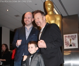 Michael Lennox is centre stage in LA, accompanying him at the glitzy reception was child actor Riley Hamilton and Billy Murray.