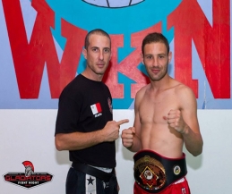 Team coach Noel Mercieca with his WKN World champion Daniel 'The Jet' Zahra of Malta are both Belfast bound this Monday Nov 11 2013