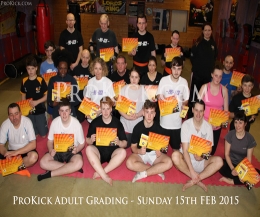 Well done to the ProKick Adult members who took the Grading today on Sunday 15th February 2015.