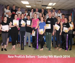 ProKick's wannabe kickboxers were helped along by Newcastle's Kickboxing Black Belter, Mr Adrian Murphry who sat in on all the stages of their grading.