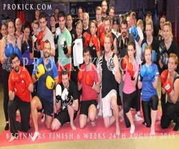 ProKick's beginner who all finished 6 weeks of kickboxing. Tonight (Monday 24th August 2015)