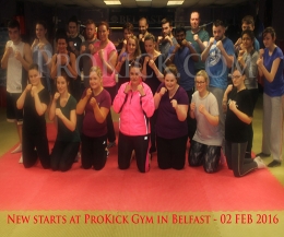New high kickers at ProKick on Thursday 4th February 2016  – this was the third new class for beginners this year in 2016.
