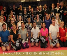 Pictured here are the latest beginner course who finished their 6 weeks beginners course, all it all happened tonight Thursday 4th August at the ProKick Gym in Belfast.