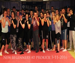 The new kickboxing course kicked off for new beginners tonight, Thursday 3rd November 2016 at 8:15pm