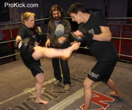 BBC’s Jason Martin pictured in the thick of things as the Champ lets the feet rip on WKN Irish Champion Michael Swann
