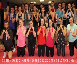 This was our fifth new 6 week course in the first couple of months of 2016 - all our newcomers were ready for a taste of our no-nonsense approach ProKick's fitness course kickboxing style which kicked off Tuesday 8th March 2016.