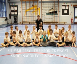 Pictured here are children from Knocknagoney Primary School,  all learning 'The ProKick Way' with Billy Murray
