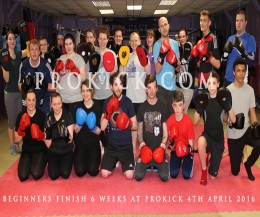 ​Congratulations to all who finished the first 6 weeks of ProKick kickboxing course on Monday 4th April - a class designed specifically for the beginner.