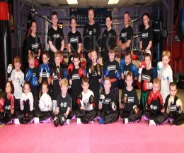Kickboxing Kids team from ProKick - Pictured here are ProKick Kids as young as six years old who will have an opportunity to climb through the ropes in a well controlled light contact kids event this Saturday 17th Sept 2016